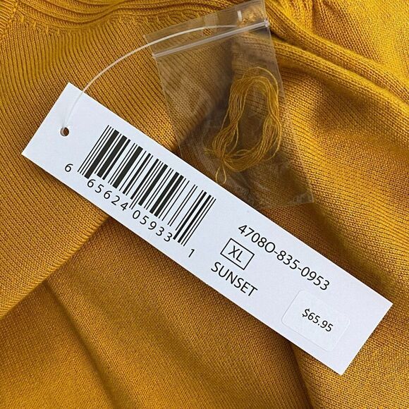 Tribal Yellow Sweater Size XL New WIth Tags - Picture 5 of 6